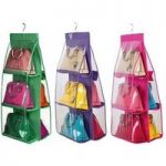 6-Pocket Hanging Handbag Organiser – 3 Colours for only £6.99