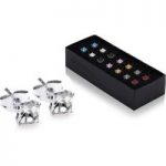 Set of 7 White Gold-Plated Square Stud Earrings With Crystals From Swarovski for only £10.00