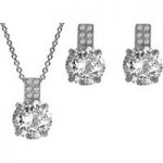 18K Rose Gold or White Gold Pendant and Earrings Set with Crystals From Swarovski for only £9.99