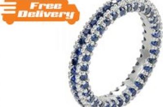 Rhodium-Plated Blue Simulated Sapphire Ring – 4 Sizes for only £18.00