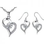 Simulated Crystal Heart-Shaped Jewellery Set for only £12.99