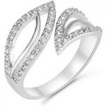 Adjustable Rhodium Plated Simulated Sapphire Ring for only £16.99