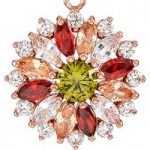 18K Rose Gold Plated Multicoloured Simulated Sapphire Pendant for only £16.99