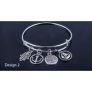 Antique Style Silver Charm Bangle; 2 Designs for only £8.99