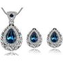 Rhodium-Plated Teardrop Jewellery Set – 5 Colours for only £14.99