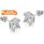 Square Cut 18K White Gold Plated Earrings for only £8.99