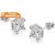 18K White Gold-Plated Square Cut Studs for only £8.99