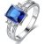 2.5ct Rhodium Plated Blue Simulated Sapphire Ring for only £16.99