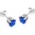 18K Gold-Plated Brilliant-Cut Blue Simulated Sapphire Stud Earrings for only £12.00