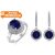 18K White Gold Plated 2ct Simulated Blue Sapphire Set for only £19.99
