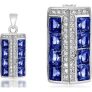 Silver Plated 2ct Blue Simulated Sapphire Pendant for only £15.99