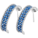 Silver-Plated Blue Simulated Sapphire Earrings for only £15.99