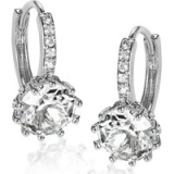 18K White Gold-Plated Simulated Sapphire Earrings for only £14.99