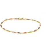 18ct Gold Plated Multi-Coloured Anklet With 17 Crystals for only £7.99