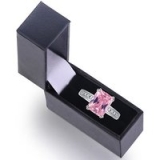 2.5ct Pink Created Sapphire Rhodium-Plated Ring for only £18.99