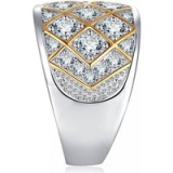 Rhodium Plated Ring With Clear Simulated Sapphire Mesh Design – 4 Sizes for only £18.99